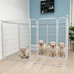 Ollipet hvalpegård m. stokke og gulvbeskytter | 100cm. Høj
