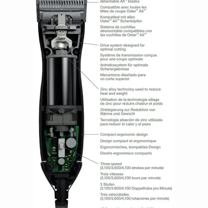 Oster A6 SLIM 3speed NewGen Black | uden skær