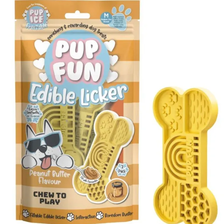 Pup Fun Spiselig slikkeplade | Peanut 3stk.